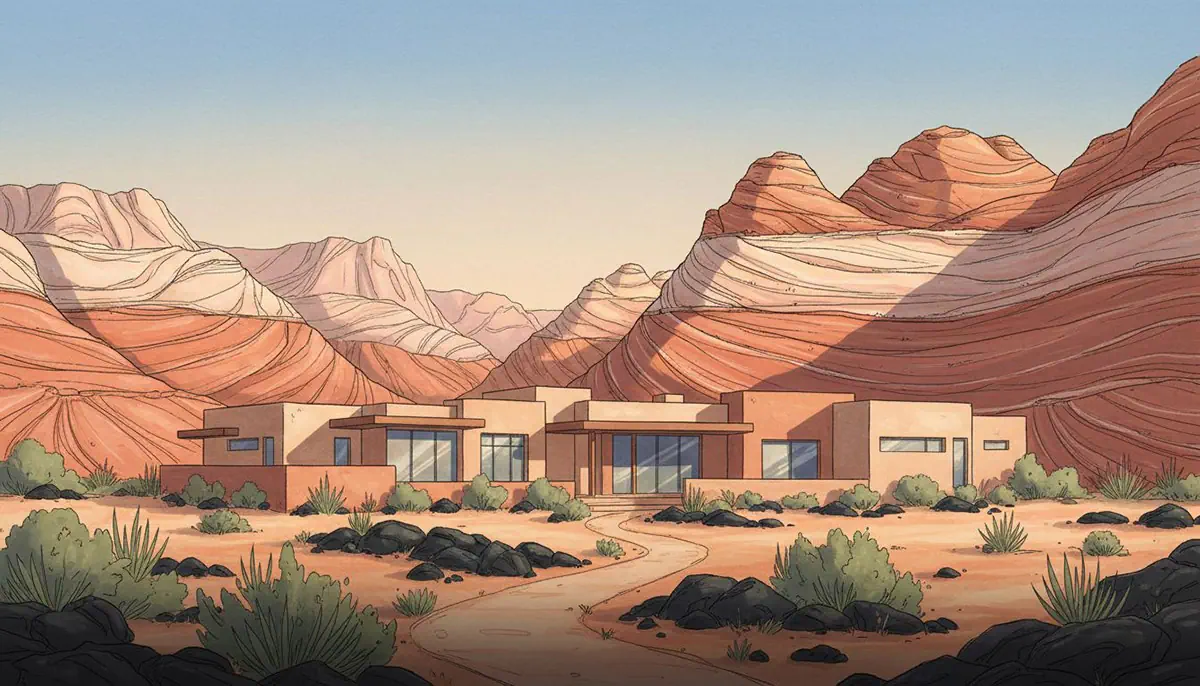 Red Mountain views over Ivins, Utah